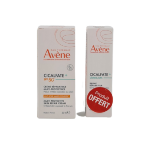 Pack Avène Cicalfate+: Crème SPF50+ 30ml & Baume Lèvres 10ml Offert
