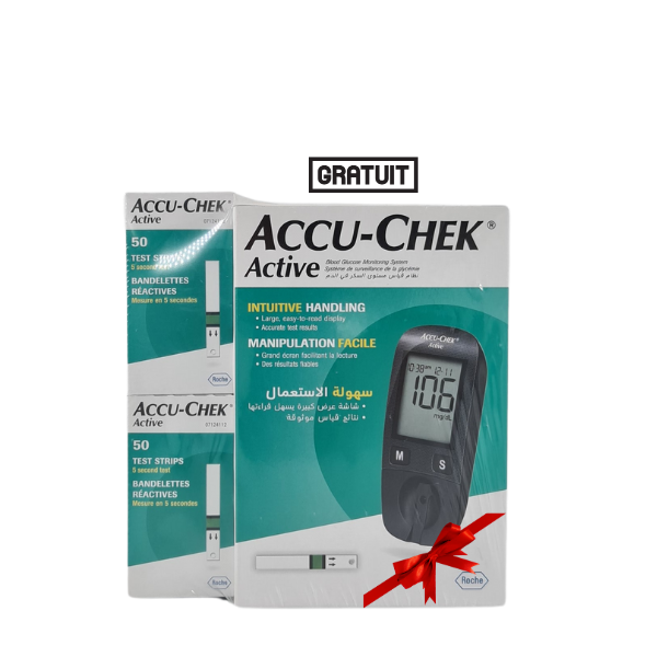 Accu-Chek Active : 50 Bandes + Appareil & 10 Bandes Gratuites