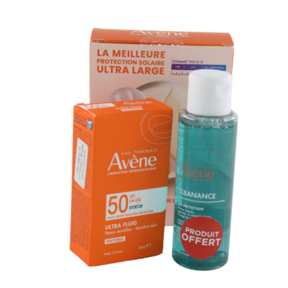 Avene Ultra Fluid SPF50+ 50ml avec Gel Cleanance 100ml offert