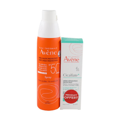 Avène Écran Spray SPF50+ 200ml avec crème réparatrice Cicalfate offerte