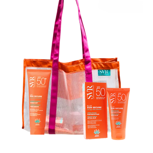 Pack solaire SVR Lait Corps + Blur SPF50+ avec sac offert Pack solaire SVR Lait Corps + Blur SPF50+ avec sac offert pour enfant/adulte