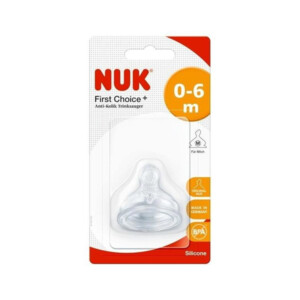 Sucette NUK Tétine First Choice+ 0-6M silicone anti-colique pour bébé