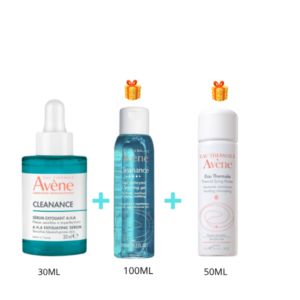 Pack Avène Cleanance: Sérum Exfoliant AHA 30 ml + Gel Nettoyant et Eau Thermale Offerts